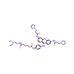 CCN(CC)CCNC(=O)CCCCC(=O)Nc1ccc(Nc2c3ccc(NC(=O)CCN4CCCC4)cc3nc3cc(NC(=O)CCN4CCCC4)ccc23)cc1 ZINC000095548672