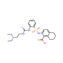 CCN(CC)CCNC(=O)Nc1ccccc1S(=O)(=O)Nc1ccc2c(c1C(=O)O)CCCC2 ZINC000014964691