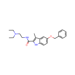 CCN(CC)CCNC(=O)c1[nH]c2ccc(OCc3ccccc3)cc2c1C ZINC000002332829