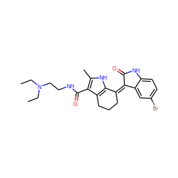 CCN(CC)CCNC(=O)c1c(C)[nH]c2c1CCC/C2=C1/C(=O)Nc2ccc(Br)cc21 ZINC000096284785