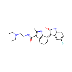 CCN(CC)CCNC(=O)c1c(C)[nH]c2c1CCC/C2=C1/C(=O)Nc2ccc(F)cc21 ZINC000095575309