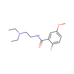 CCN(CC)CCNC(=O)c1cc(OC)ccc1I ZINC000013814398