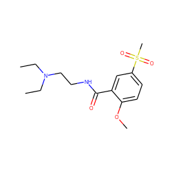 CCN(CC)CCNC(=O)c1cc(S(C)(=O)=O)ccc1OC ZINC000001542927