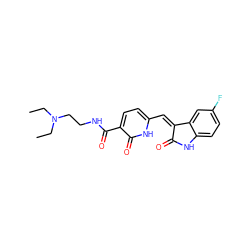 CCN(CC)CCNC(=O)c1ccc(/C=C2\C(=O)Nc3ccc(F)cc32)[nH]c1=O ZINC000073160925