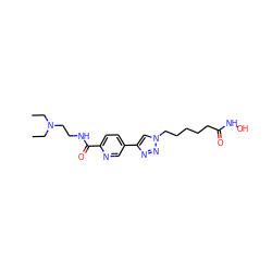 CCN(CC)CCNC(=O)c1ccc(-c2cn(CCCCCC(=O)NO)nn2)cn1 ZINC001772614229