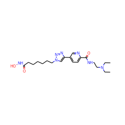 CCN(CC)CCNC(=O)c1ccc(-c2cn(CCCCCCC(=O)NO)nn2)cn1 ZINC001772624127