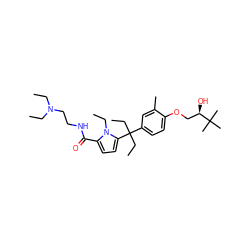 CCN(CC)CCNC(=O)c1ccc(C(CC)(CC)c2ccc(OC[C@@H](O)C(C)(C)C)c(C)c2)n1CC ZINC000653799719