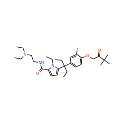 CCN(CC)CCNC(=O)c1ccc(C(CC)(CC)c2ccc(OCC(=O)C(C)(C)C)c(C)c2)n1CC ZINC000653845316