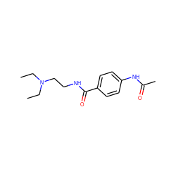 CCN(CC)CCNC(=O)c1ccc(NC(C)=O)cc1 ZINC000001999404