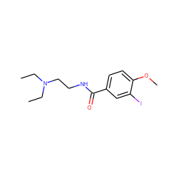 CCN(CC)CCNC(=O)c1ccc(OC)c(I)c1 ZINC000013617324