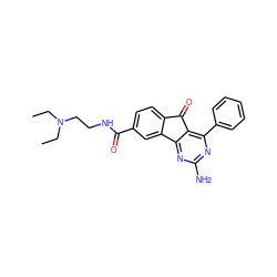 CCN(CC)CCNC(=O)c1ccc2c(c1)-c1nc(N)nc(-c3ccccc3)c1C2=O ZINC000049067307