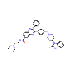 CCN(CC)CCNC(=O)c1ccc2nc(-c3ccccc3)c(-c3ccc(CN4CCC(n5c(=O)[nH]c6ccccc65)CC4)cc3)nc2c1 ZINC000029049547