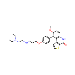 CCN(CC)CCNCCCOc1ccc(-c2c(OC)ccc3[nH]c(=O)c4sccc4c23)cc1 ZINC000149956161