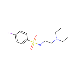 CCN(CC)CCNS(=O)(=O)c1ccc(I)cc1 ZINC000013780032