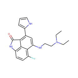 CCN(CC)CCNc1cc(-c2ccc[nH]2)c2c3c(ccc(F)c13)NC2=O ZINC000013535968