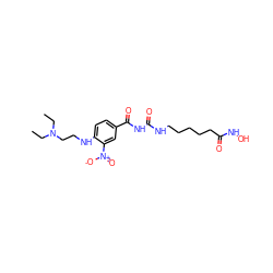 CCN(CC)CCNc1ccc(C(=O)NC(=O)NCCCCCC(=O)NO)cc1[N+](=O)[O-] ZINC000049046182