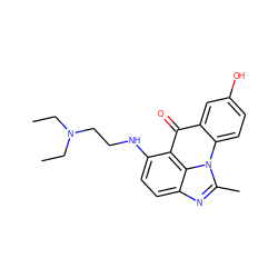 CCN(CC)CCNc1ccc2nc(C)n3c4ccc(O)cc4c(=O)c1c23 ZINC000003825293