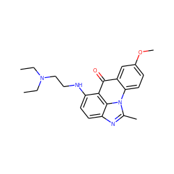 CCN(CC)CCNc1ccc2nc(C)n3c4ccc(OC)cc4c(=O)c1c23 ZINC000005499390