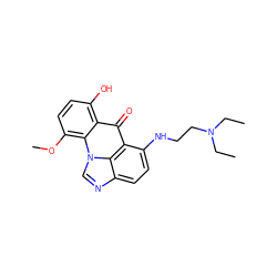 CCN(CC)CCNc1ccc2ncn3c4c(OC)ccc(O)c4c(=O)c1c23 ZINC000005741438