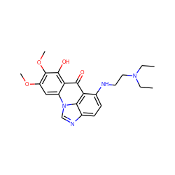 CCN(CC)CCNc1ccc2ncn3c4cc(OC)c(OC)c(O)c4c(=O)c1c23 ZINC000005741440