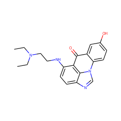 CCN(CC)CCNc1ccc2ncn3c4ccc(O)cc4c(=O)c1c23 ZINC000003825292