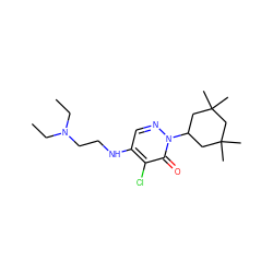 CCN(CC)CCNc1cnn(C2CC(C)(C)CC(C)(C)C2)c(=O)c1Cl ZINC000118636496