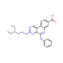 CCN(CC)CCNc1ncc2c(n1)c(Nc1ccccc1)nc1cc(C(=O)O)ccc12 ZINC000140243373