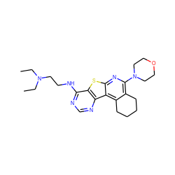 CCN(CC)CCNc1ncnc2c1sc1nc(N3CCOCC3)c3c(c12)CCCC3 ZINC000002281165