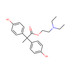 CCN(CC)CCOC(=O)C(C)(c1ccc(O)cc1)c1ccc(O)cc1 ZINC000029324440