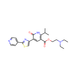 CCN(CC)CCOC(=O)c1cc(-c2csc(-c3ccncc3)n2)c(=O)[nH]c1C(C)C ZINC000038840744