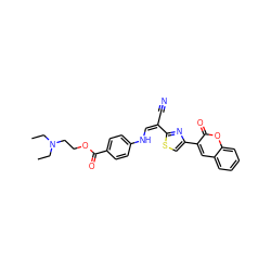 CCN(CC)CCOC(=O)c1ccc(N/C=C(/C#N)c2nc(-c3cc4ccccc4oc3=O)cs2)cc1 ZINC000020170676