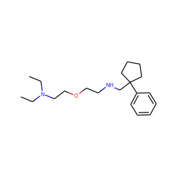 CCN(CC)CCOCCNCC1(c2ccccc2)CCCC1 ZINC000013737820