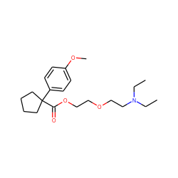 CCN(CC)CCOCCOC(=O)C1(c2ccc(OC)cc2)CCCC1 ZINC000013737818