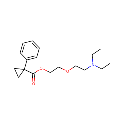 CCN(CC)CCOCCOC(=O)C1(c2ccccc2)CC1 ZINC000013737822