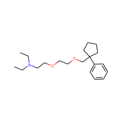 CCN(CC)CCOCCOCC1(c2ccccc2)CCCC1 ZINC000003798562