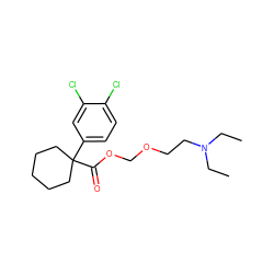 CCN(CC)CCOCOC(=O)C1(c2ccc(Cl)c(Cl)c2)CCCCC1 ZINC000026383715