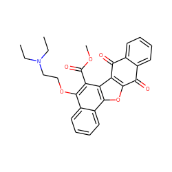 CCN(CC)CCOc1c(C(=O)OC)c2c3c(oc2c2ccccc12)C(=O)c1ccccc1C3=O ZINC000028568060