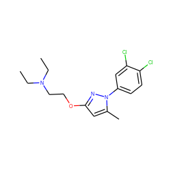 CCN(CC)CCOc1cc(C)n(-c2ccc(Cl)c(Cl)c2)n1 ZINC000035906376