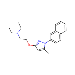 CCN(CC)CCOc1cc(C)n(-c2ccc3ccccc3c2)n1 ZINC000038207961