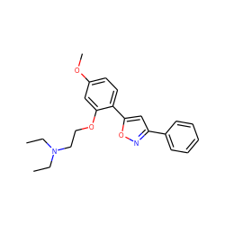 CCN(CC)CCOc1cc(OC)ccc1-c1cc(-c2ccccc2)no1 ZINC000071296132