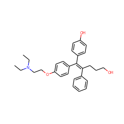 CCN(CC)CCOc1ccc(/C(=C(/CCCO)c2ccccc2)c2ccc(O)cc2)cc1 ZINC001772611482