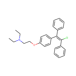 CCN(CC)CCOc1ccc(/C(=C(/Cl)c2ccccc2)c2ccccc2)cc1 ZINC000001530601