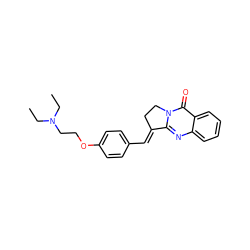 CCN(CC)CCOc1ccc(/C=C2\CCn3c2nc2ccccc2c3=O)cc1 ZINC000040379771