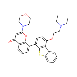 CCN(CC)CCOc1ccc(-c2cccc3c(=O)cc(N4CCOCC4)oc23)c2sc3ccccc3c12 ZINC000101696272