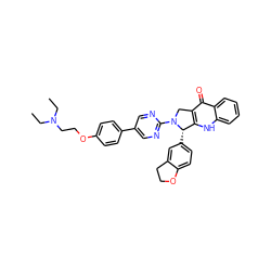 CCN(CC)CCOc1ccc(-c2cnc(N3Cc4c([nH]c5ccccc5c4=O)[C@@H]3c3ccc4c(c3)CCO4)nc2)cc1 ZINC000027416767