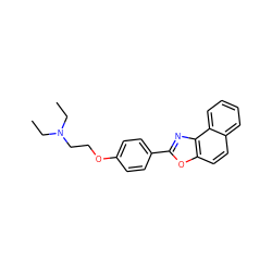 CCN(CC)CCOc1ccc(-c2nc3c(ccc4ccccc43)o2)cc1 ZINC000040980402