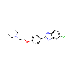 CCN(CC)CCOc1ccc(-c2nc3cc(Cl)ccc3[nH]2)cc1 ZINC000032230907