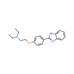 CCN(CC)CCOc1ccc(-c2nc3ccccc3[nH]2)cc1 ZINC000096282677