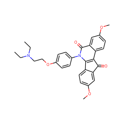 CCN(CC)CCOc1ccc(-n2c3c(c4ccc(OC)cc4c2=O)C(=O)c2cc(OC)ccc2-3)cc1 ZINC000653823143