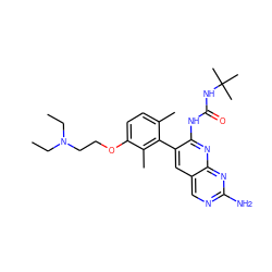 CCN(CC)CCOc1ccc(C)c(-c2cc3cnc(N)nc3nc2NC(=O)NC(C)(C)C)c1C ZINC000003815570